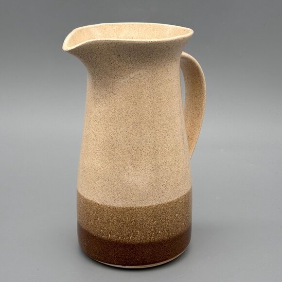 Vintage Studio Pottery Stoneware Pitcher with Incised Floral Design Rustic - Picture 3 of 10